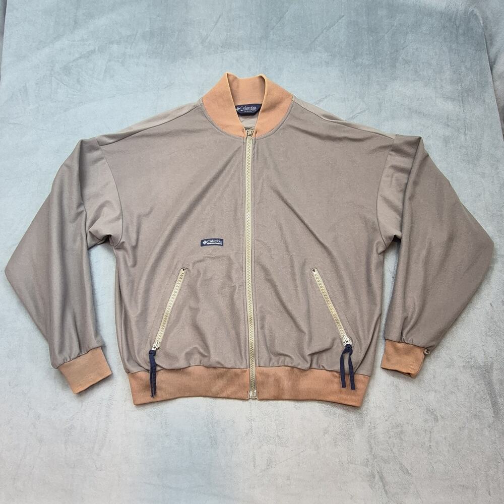 Columbia Fleece Vintage 90's Bomber Lightweight Jacket Olive Green Mens XL